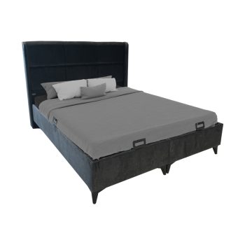 Κρεβάτι διπλό Serene pakoworld με αποθηκευτικό χώρο ανθρακί ύφασμα 160x200εκ 323-000002