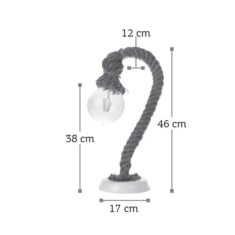 InLight Επιτραπέζιο φωτιστικό από καφέ σχοινί 1XE27 D:46cm (3439-WH) - Image 2