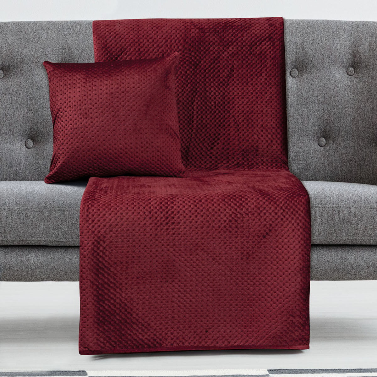 Beauty Home Ριχτάρι Τετραθέσιο Velvety 180x350 Art 8352 Κόκκινο