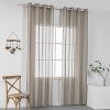 Beauty Home Κουρτίνα γάζα μονόχρωμη με 8 μεταλλικούς κρίκους Art 8440 140x270 Μπεζ