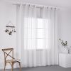 Beauty Home Κουρτίνα γάζα μονόχρωμη με 8 μεταλλικούς κρίκους Art 8440 140x270 Λευκό