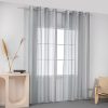 Beauty Home Κουρτίνα γάζα δίχρωμη με 8 μεταλλικούς κρίκους Art 8442 140x270 Βεραμάν