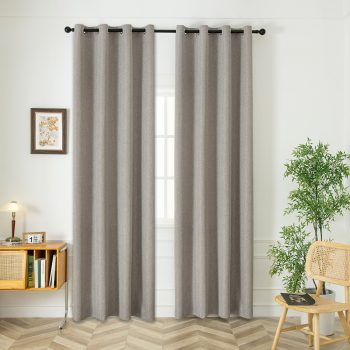 Beauty Home Κουρτίνα μεσαίας σκίασης με 8 μεταλλικούς κρίκους Illusion Art 8445 140x270 Γκρι