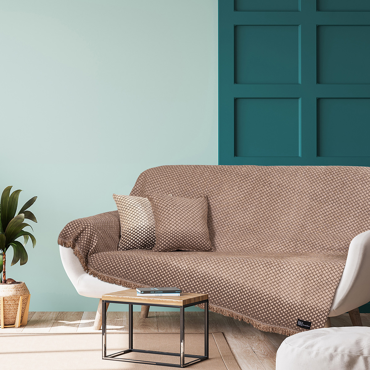 Μαξιλαροθήκη διακοσμητική Art 8541 40x40 Μόκα Beauty Home