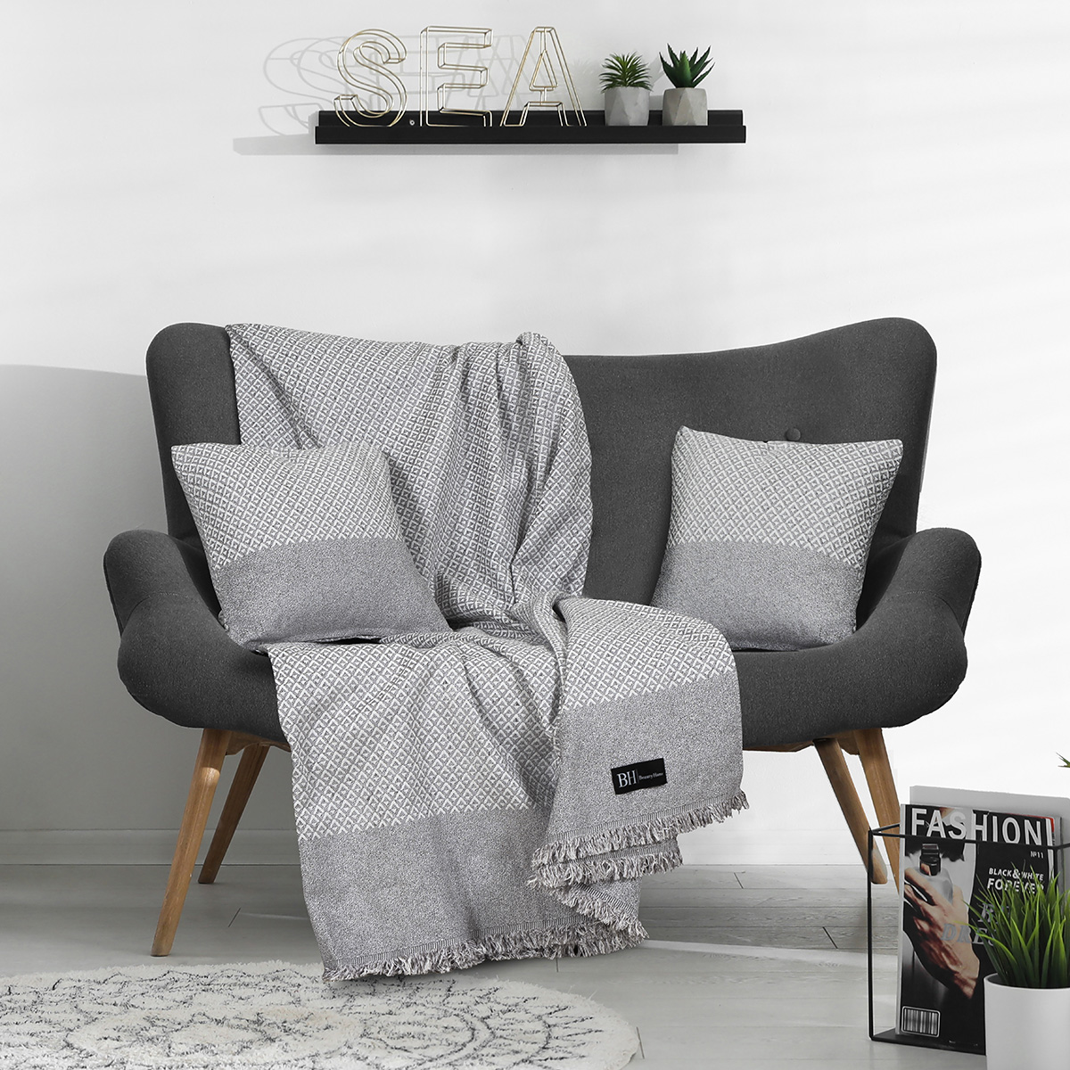 Μαξιλαροθήκη διακοσμητική Art 8558 40x40 Γκρι Beauty Home