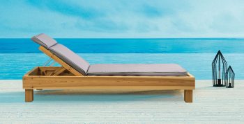 Beauty Home Μαξιλάρι ξαπλώστρας Restia με ντυμένο κορδόνι Γκρι 198x58x5