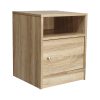 Κομοδίνο Foly pakoworld με ένα ντουλάπι sonoma 40x40x50εκ 049-000069