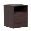 Κομοδίνο Foly pakoworld με ένα ντουλάπι καρυδί 40x40x50εκ 049-000071