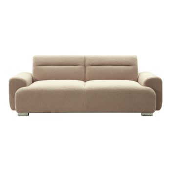 Kαναπές τριθέσιος Harmonious pakoworld μπουκλέ μπεζ 223x42x114εκ 074-000034