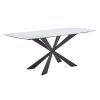 Τραπέζι Viano pakoworld sintered stone ανοιχτό γκρι-μαύρο 180x90x76εκ 101-000090