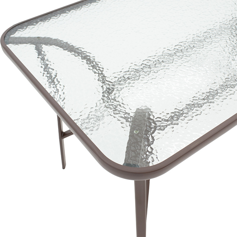 Τραπέζι Ensure μέταλλο καφέ-γυαλί tempered 140x80x70εκ - Image 4
