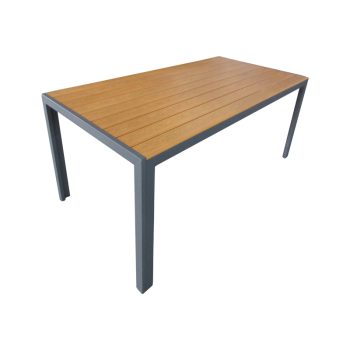 Τραπέζι Nares pakoworld αλουμίνιο ανθρακί-plywood φυσικό 140x80x72.5εκ 152-000029