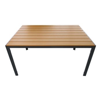 Alternative view of Τραπέζι Nares  αλουμίνιο ανθρακί-plywood φυσικό 180x90x72.5εκ