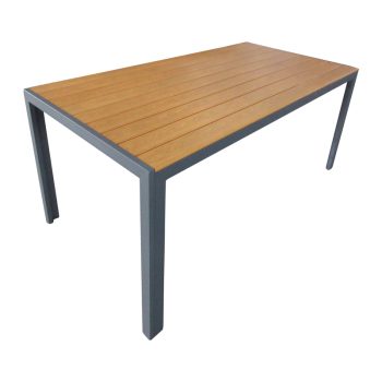 Τραπέζι Nares pakoworld αλουμίνιο ανθρακί-plywood φυσικό 180x90x72.5εκ 152-000030