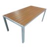 Τραπέζι Nares pakoworld αλουμίνιο λευκό-plywood φυσικό 180x90x72.5εκ 152-000031