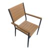 Πολυθρόνα Vitality pakoworld αλουμίνιο ανθρακί- plywood φυσικό 60x56.3x89εκ 152-000034