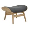 Σκαμπό relax Mirto pakoworld μασίφ ξύλο καρυδί-PU μαύρο 63x50x46εκ 167-000018