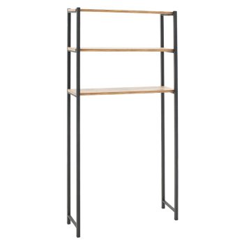 Ραφιέρα μπάνιου Alessandro pakoworld καρυδί-μαύρο 70x21x150εκ 197-000142