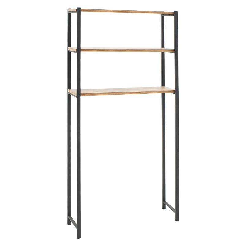 Ραφιέρα μπάνιου Alessandro pakoworld καρυδί-μαύρο 70x21x150εκ 197-000142