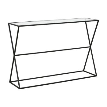 Κονσόλα Loujie pakoworld μαύρο μέταλλο-γυαλί 100x30x76εκ 197-000246
