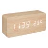 Επιτραπέζιο ρολόι Gamiel pakoworld φυσικό χρώμα mdf 15x4x7εκ 199-000560