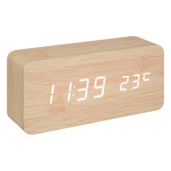 Επιτραπέζιο ρολόι Gamiel pakoworld φυσικό χρώμα mdf 15x4x7εκ 199-000560