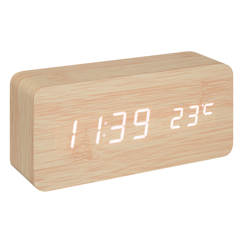 Επιτραπέζιο ρολόι Gamiel pakoworld φυσικό χρώμα mdf 15x4x7εκ 199-000560