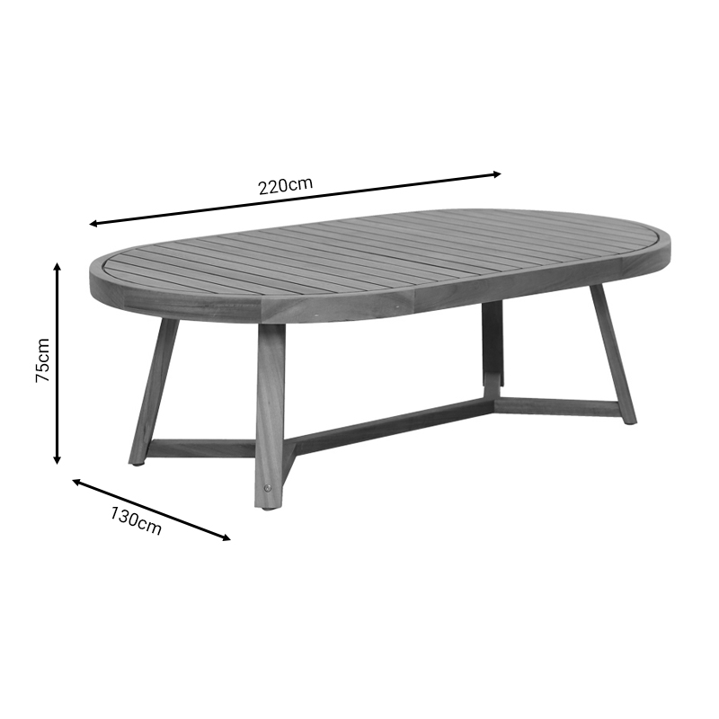 Τραπέζι Stellan μασίφ ξύλο ευκαλύπτου 220x130x75εκ - Image 4