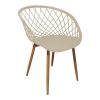 Καρέκλα Ezra pakoworld cappuccino pp-πόδι φυσικό μέταλλο 62x42x82εκ 262-000023