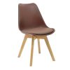 Καρέκλα Gaston pakoworld PP-PU καφέ-φυσικό πόδι 53.5x48.5x83εκ 271-000013