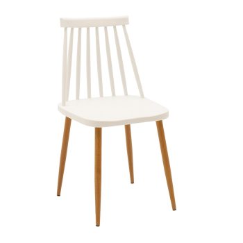 Καρέκλα Aurora pakoworld pp λευκό-φυσικό πόδι 42x46x79εκ 273-000002