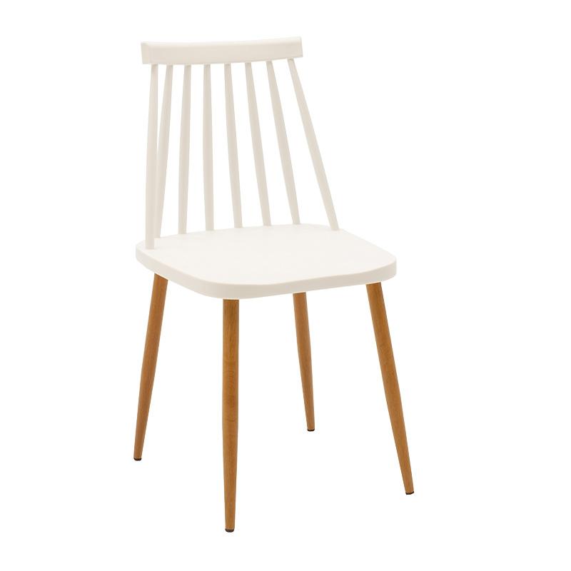 Καρέκλα Aurora pakoworld pp λευκό-φυσικό πόδι 42x46x79εκ 273-000002