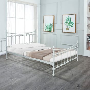 Alternative view of Κρεβάτι Beowulf  λευκό μεταλλικό 140x190εκ