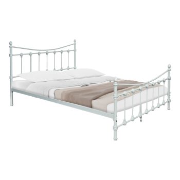 Κρεβάτι Beowulf pakoworld λευκό μεταλλικό 150x200x102εκ 285-000011
