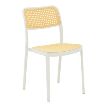 Καρέκλα Westley pakoworld pp φυσικό-λευκό  55x47x81εκ 292-000001