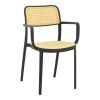 Πολυθρόνα Westley pakoworld pp φυσικό-μαύρο 58x47x81εκ 292-000004