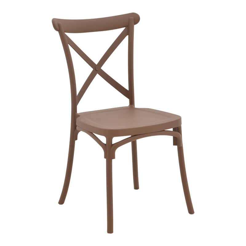 Καρέκλα Crossie pakoworld pp μόκα 51x48x90εκ 292-000009