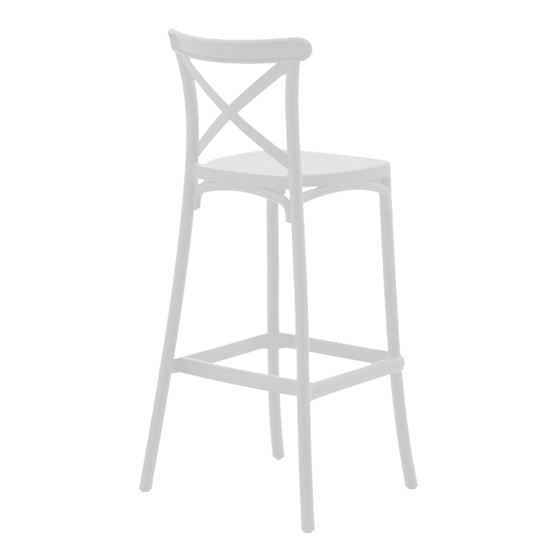 Σκαμπό μπαρ Crossie pp λευκό 44x44x113εκ - Image 2