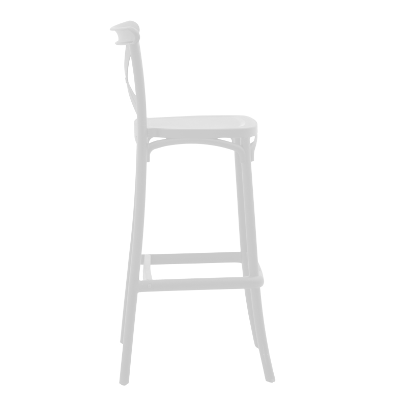 Σκαμπό μπαρ Crossie pp λευκό 44x44x113εκ - Image 3