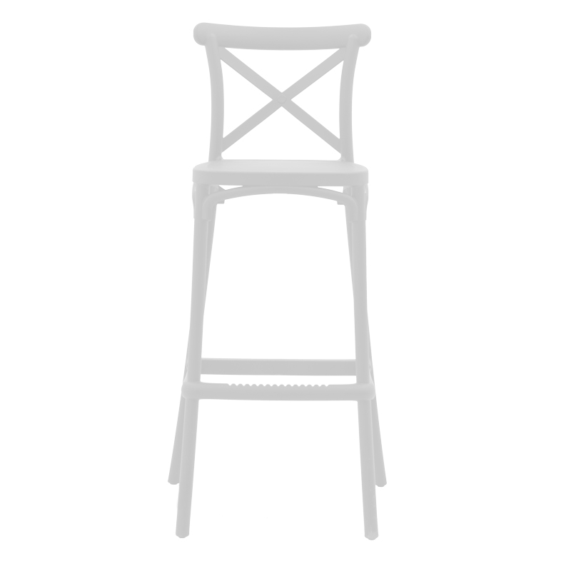 Σκαμπό μπαρ Crossie pp λευκό 44x44x113εκ - Image 4