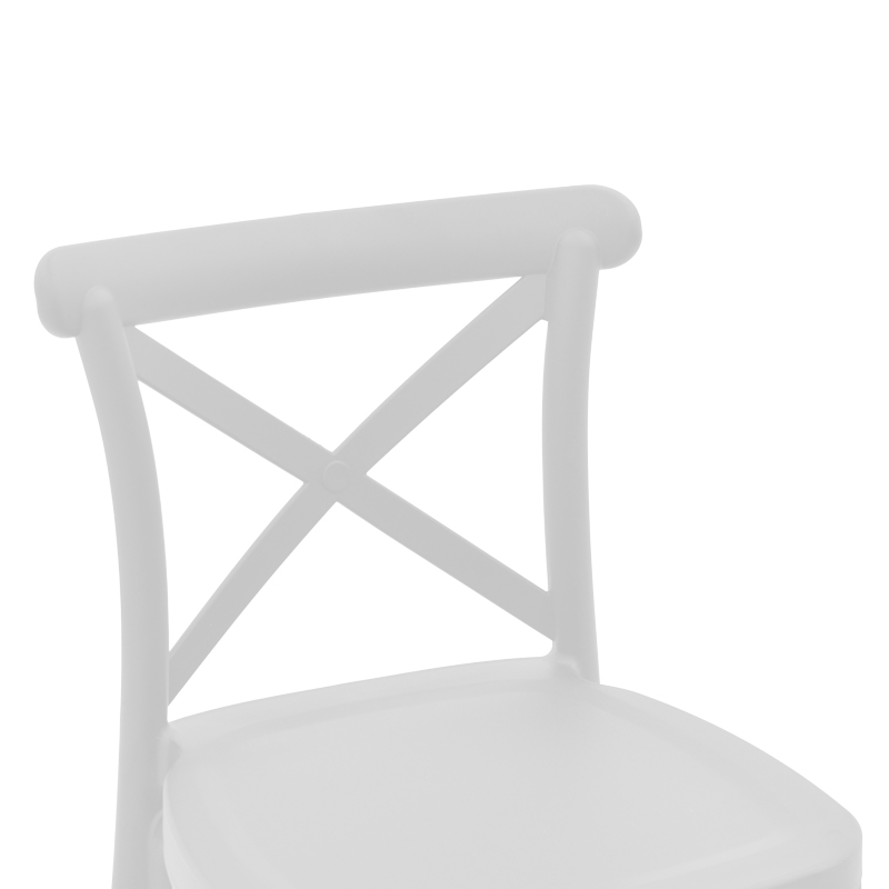 Σκαμπό μπαρ Crossie pp λευκό 44x44x113εκ - Image 5