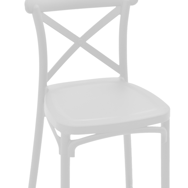 Σκαμπό μπαρ Crossie pp λευκό 44x44x113εκ - Image 6