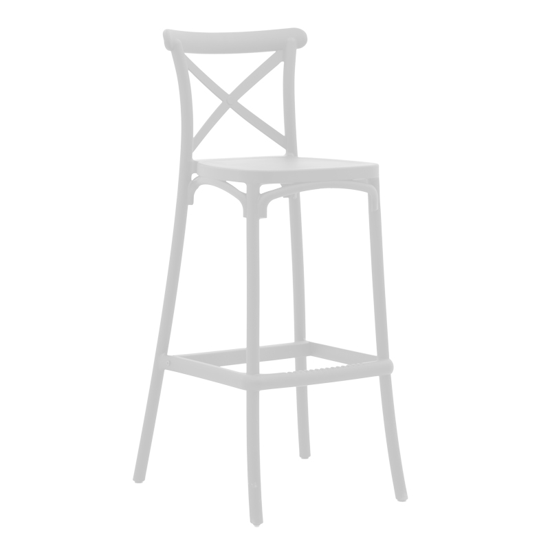 Σκαμπό μπαρ Crossie pakoworld pp λευκό 44x39x103εκ 292-000010