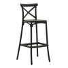 Σκαμπό μπαρ Crossie pakoworld pp μαύρο 44x44x113εκ 292-000011