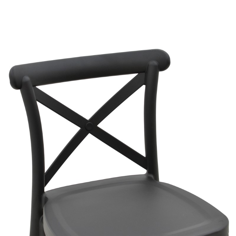 Σκαμπό μπαρ Crossie pp μαύρο 44x44x113εκ - Image 5