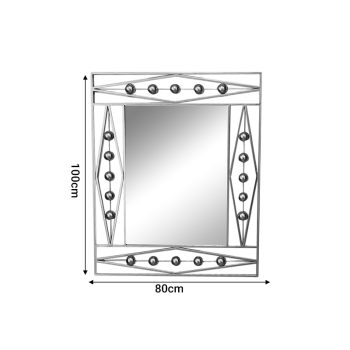 Alternative view of Καθρέπτης Roteron Inart χρυσό μέταλλο 80x2x100εκ