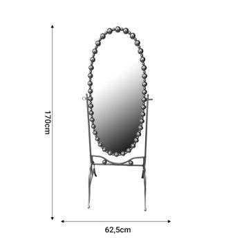 Alternative view of Καθρέπτης Present Inart μαύρο μέταλλο 63.5x50x171εκ