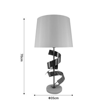 Alternative view of Επιτραπέζιο φωτιστικό Lighted Inart Ε27 χρυσό μέταλλο-λευκό ύφασμα Φ35x70εκ