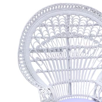 Alternative view of Πολυθρόνα Dorothy Inart με λευκό μαξιλάρι-λευκό rattan 115x53x147εκ