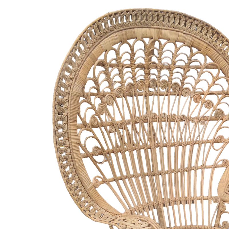 Πολυθρόνα Dorothy Inart με μπεζ μαξιλάρι-φυσικό rattan 115x53x147εκ - Image 2